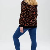 Cárdigan Leanne Negro, Color Pop Leopard - ECRU