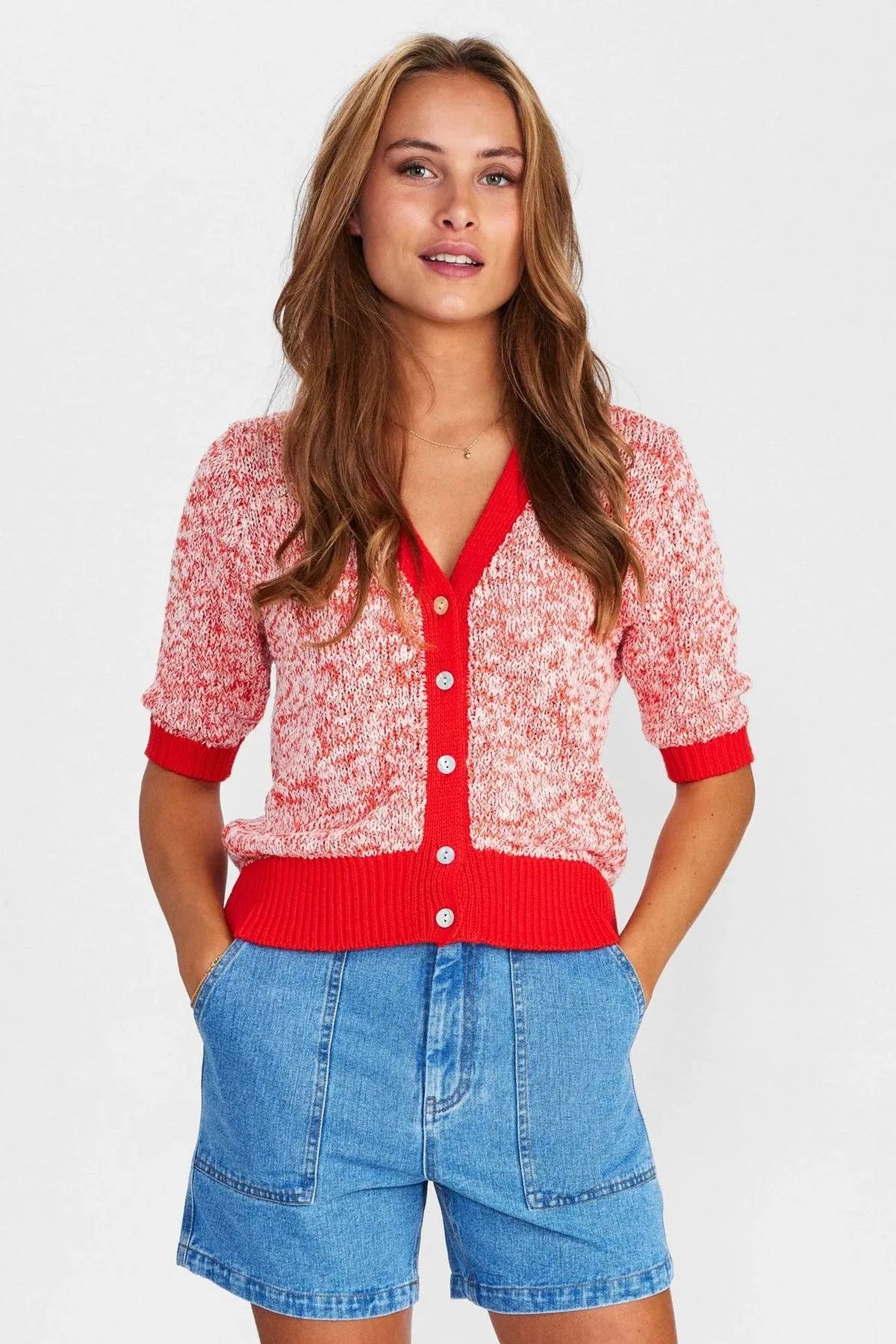 Cardigan Nümph Nunina Chery Tomato - ECRU