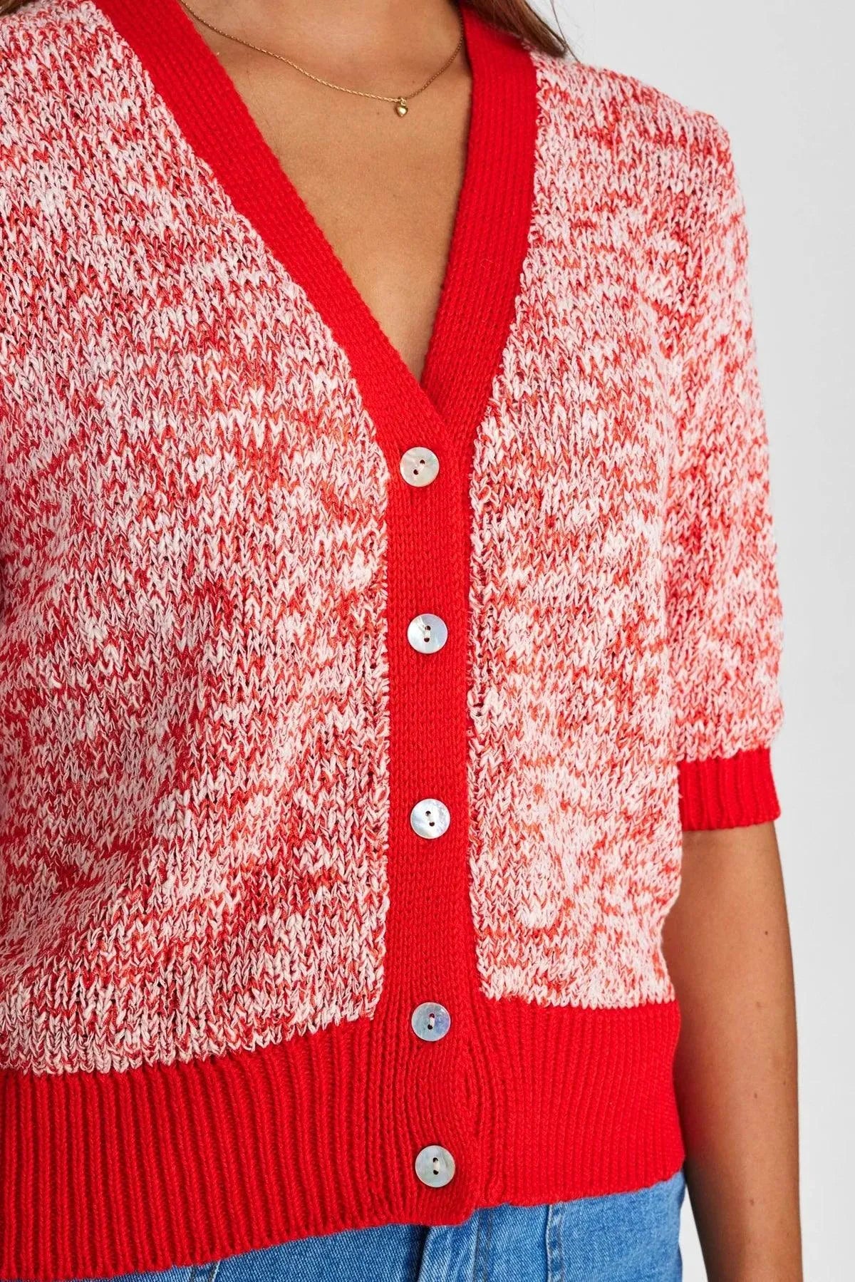 Cardigan Nümph Nunina Chery Tomato - ECRU