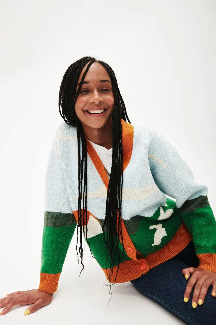 Cardigan Oversize Paisaje - ECRU