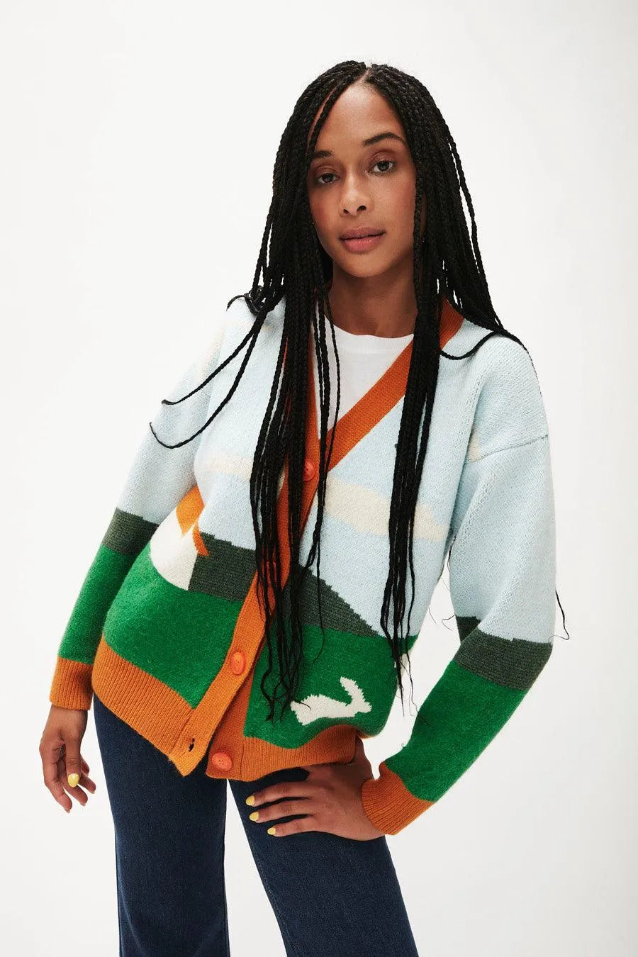 Cardigan Oversize Paisaje - ECRU