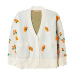 Cardigan Pompones Cerezas - ECRU