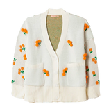 Cardigan Pompones Cerezas - ECRU