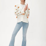 Cardigan Pompones Cerezas - ECRU