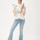 Cardigan Pompones Cerezas - ECRU