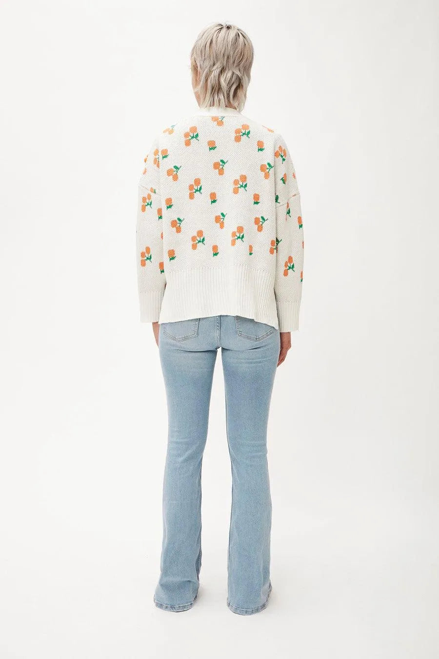 Cardigan Pompones Cerezas - ECRU