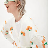 Cardigan Pompones Cerezas - ECRU