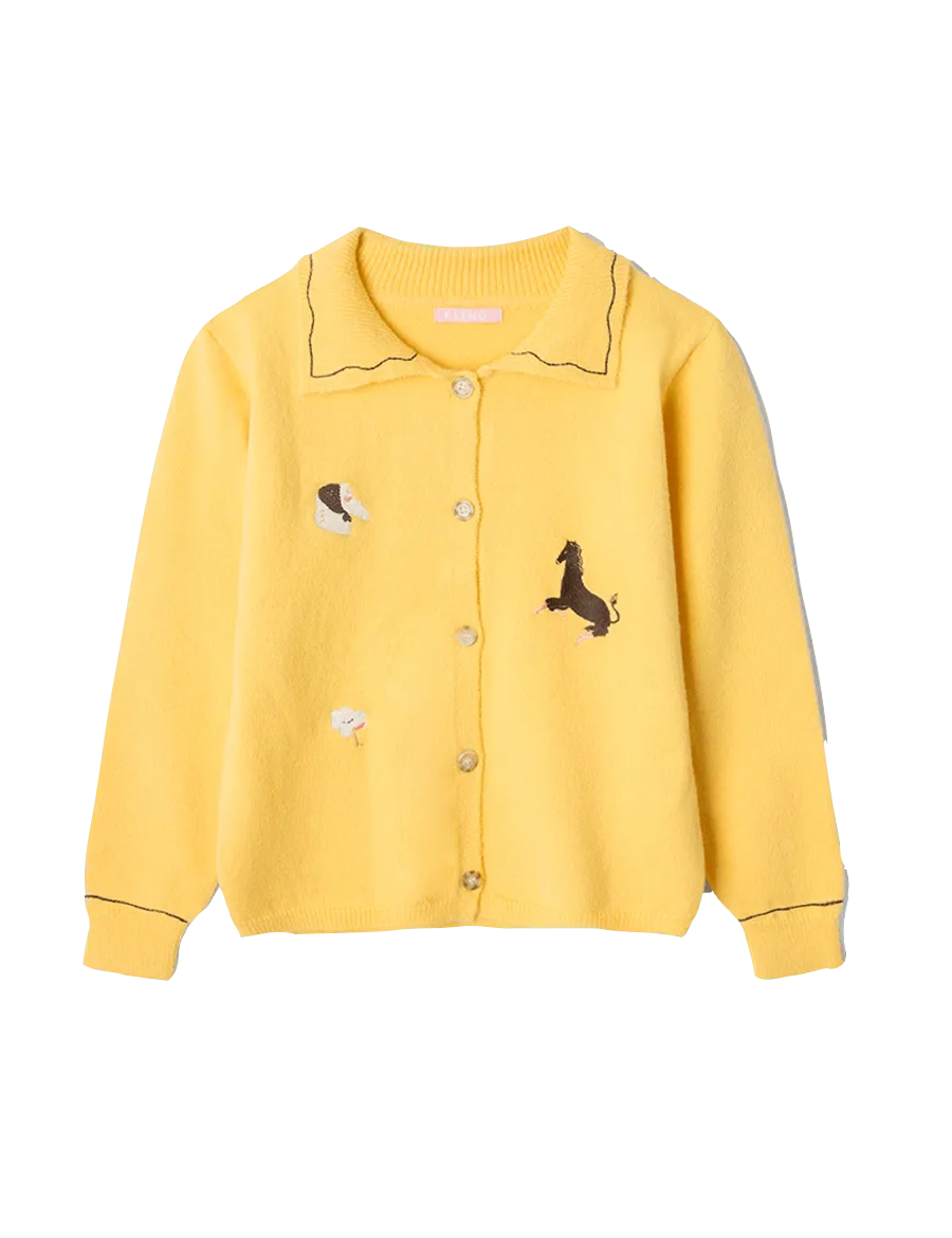 Cardigan punto caballos - ECRU