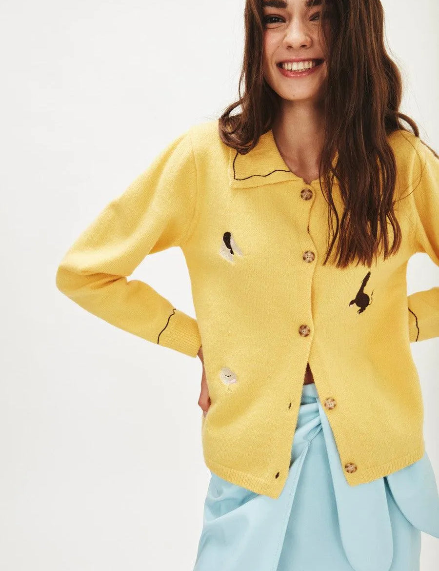 Cardigan punto caballos - ECRU