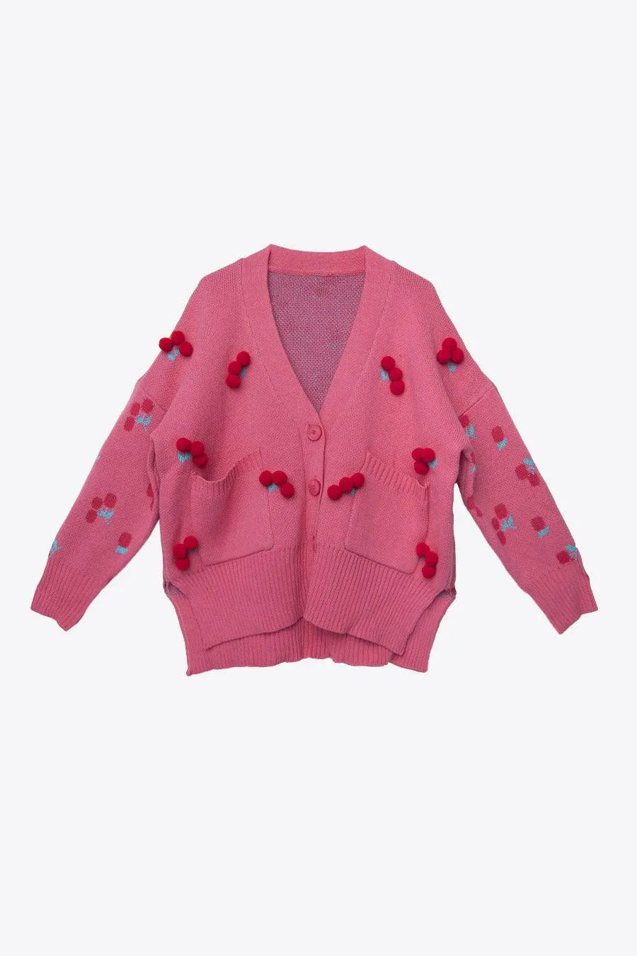 Cardigan Punto Cerezas - ECRU