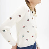 Cardigan punto ojos - ECRU