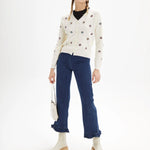 Cardigan punto ojos - ECRU