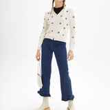 Cardigan punto ojos - ECRU