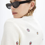 Cardigan punto ojos - ECRU