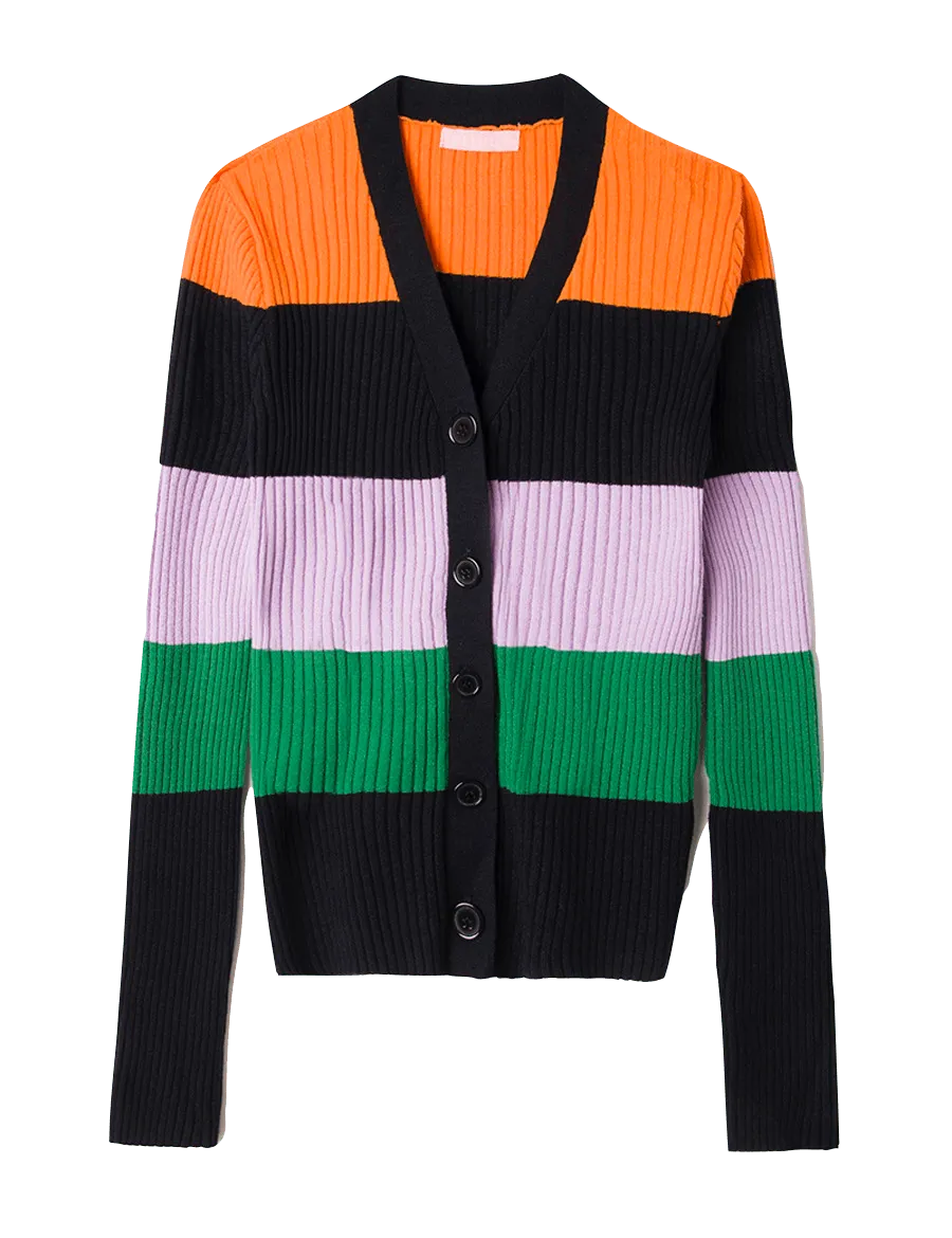 Cárdigan Punto Rayas - ECRU