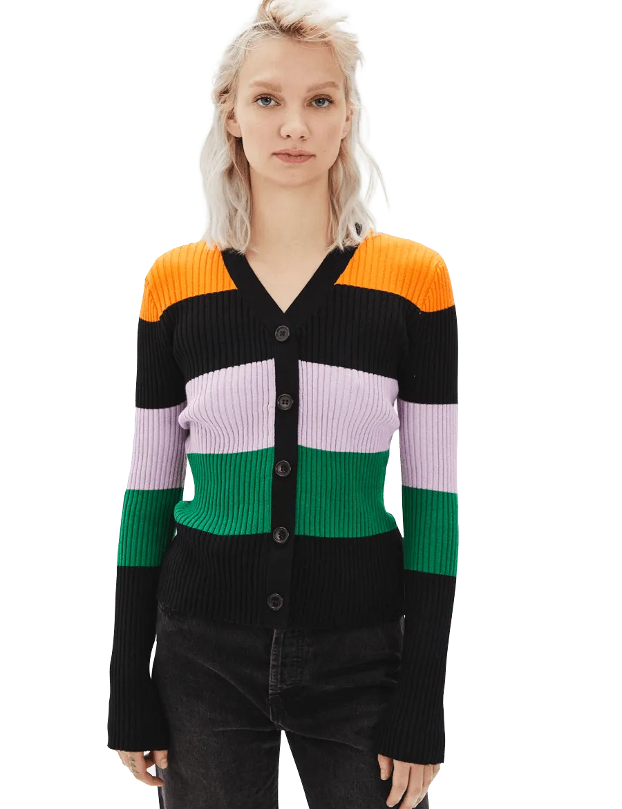 Cárdigan Punto Rayas - ECRU