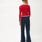 Cardigan Rib Volante - ECRU