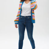 Cárdigan Yvette Multi, Rayas de colores - ECRU