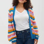 Cárdigan Yvette Multi, Rayas de colores - ECRU