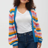 Cárdigan Yvette Multi, Rayas de colores - ECRU