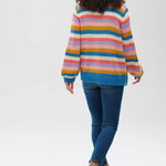 Cárdigan Yvette Multi, Rayas de colores - ECRU