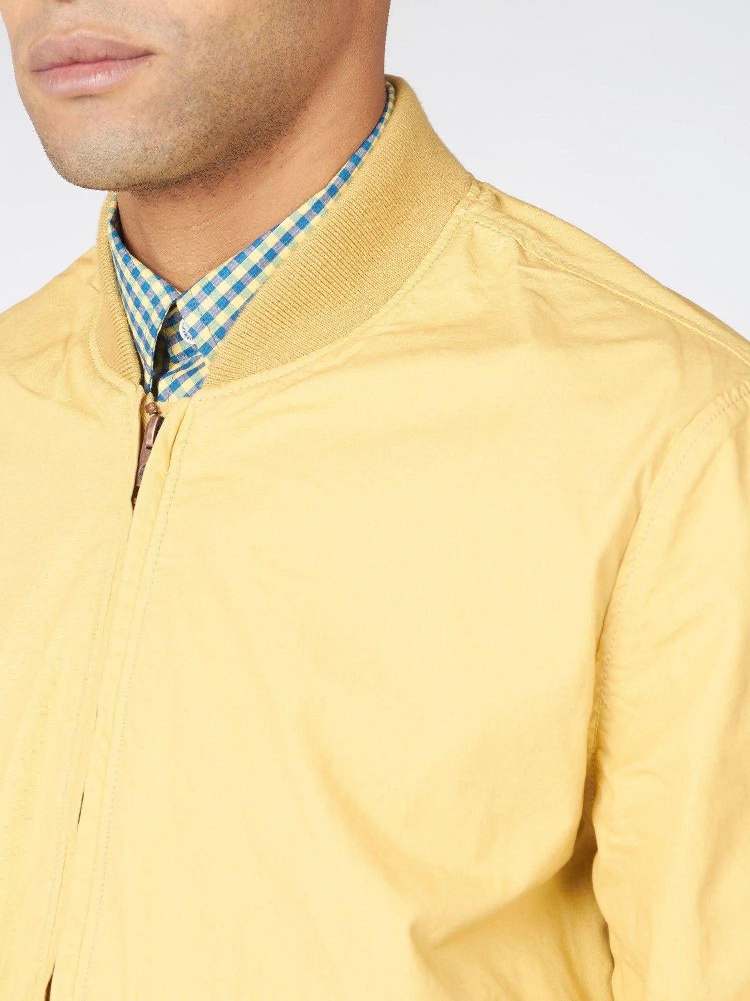 Cazadora bomber amarillo lavado - ECRU