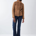 Cazadora de Ante con Cuello - ECRU