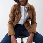 Cazadora de Ante con Cuello - ECRU