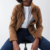 Cazadora de Ante con Cuello - ECRU