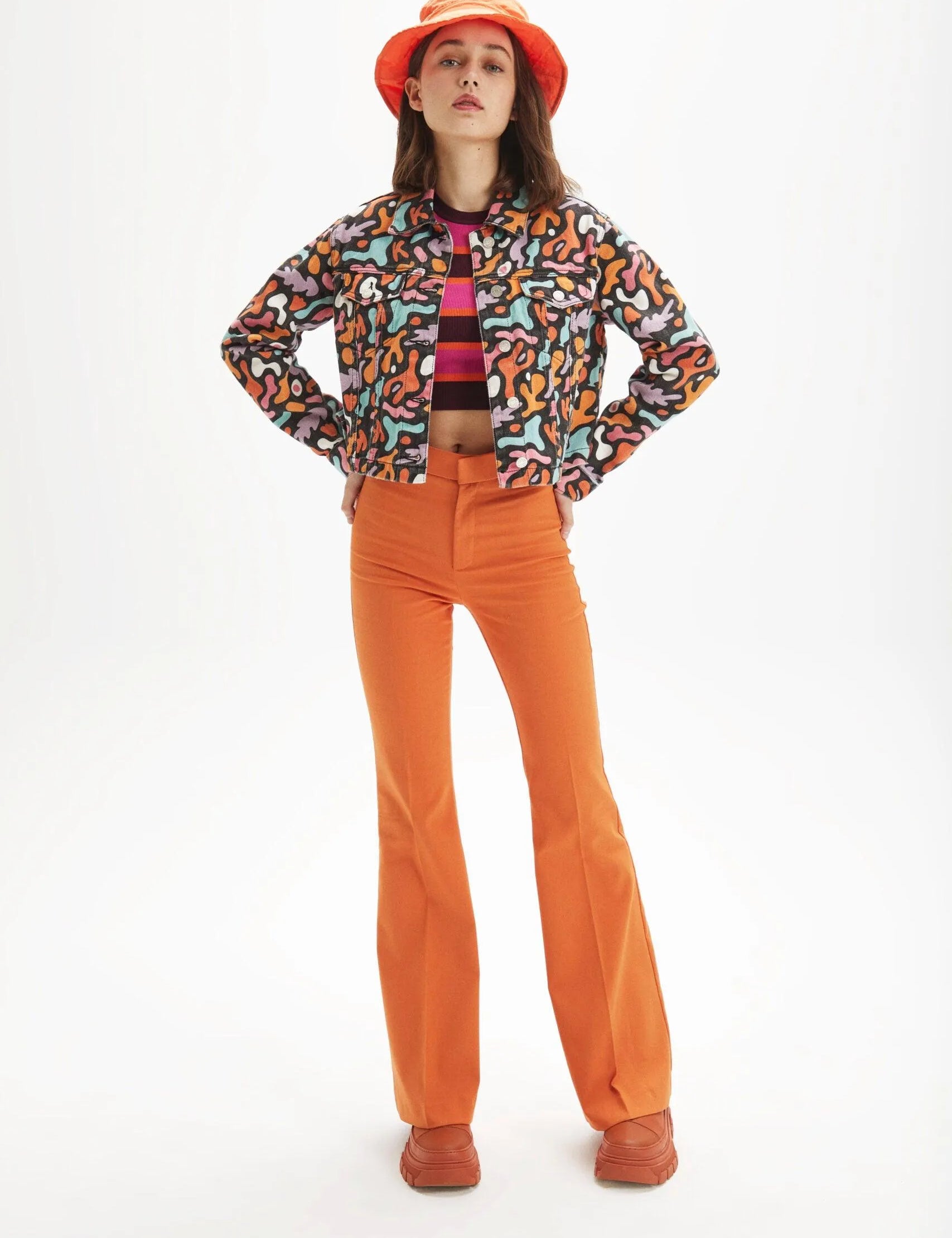 Cazadora estampada vaquera - ECRU