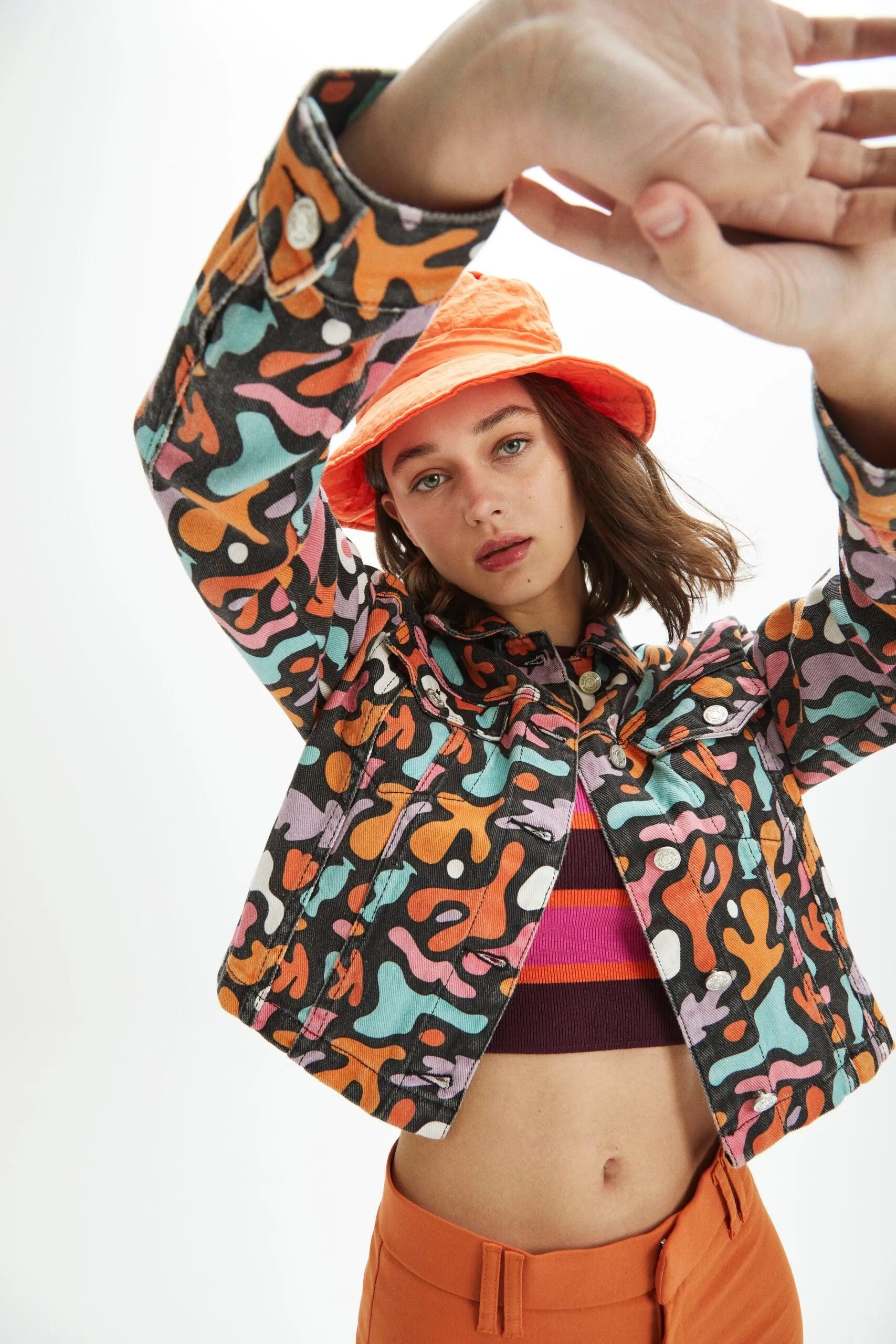 Cazadora estampada vaquera - ECRU