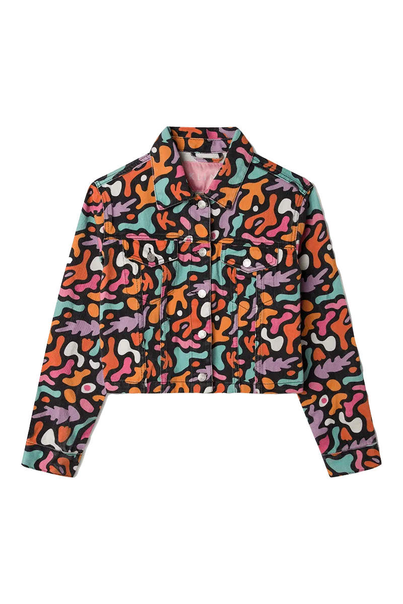 Cazadora estampada vaquera - ECRU