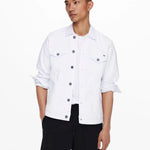 Cazadora Vaquera Blanca Coin - ECRU