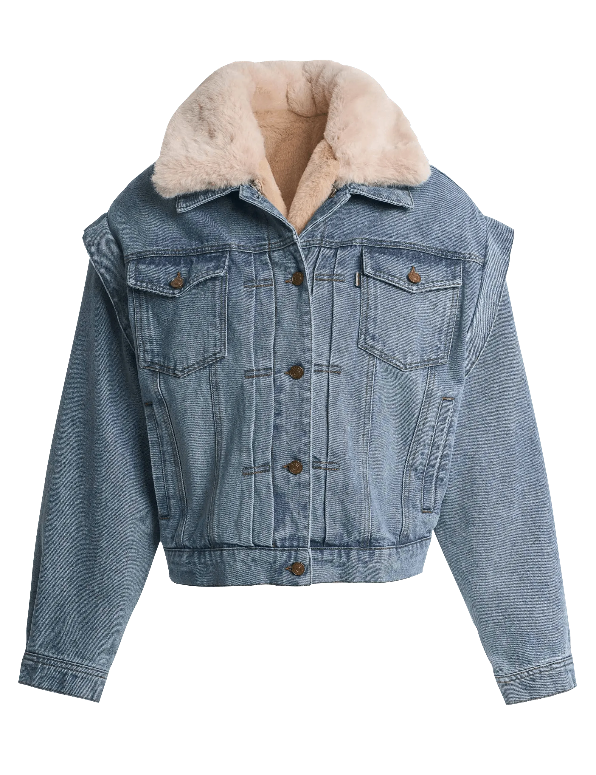 Cazadora vaquera oversize multifunción - ECRU