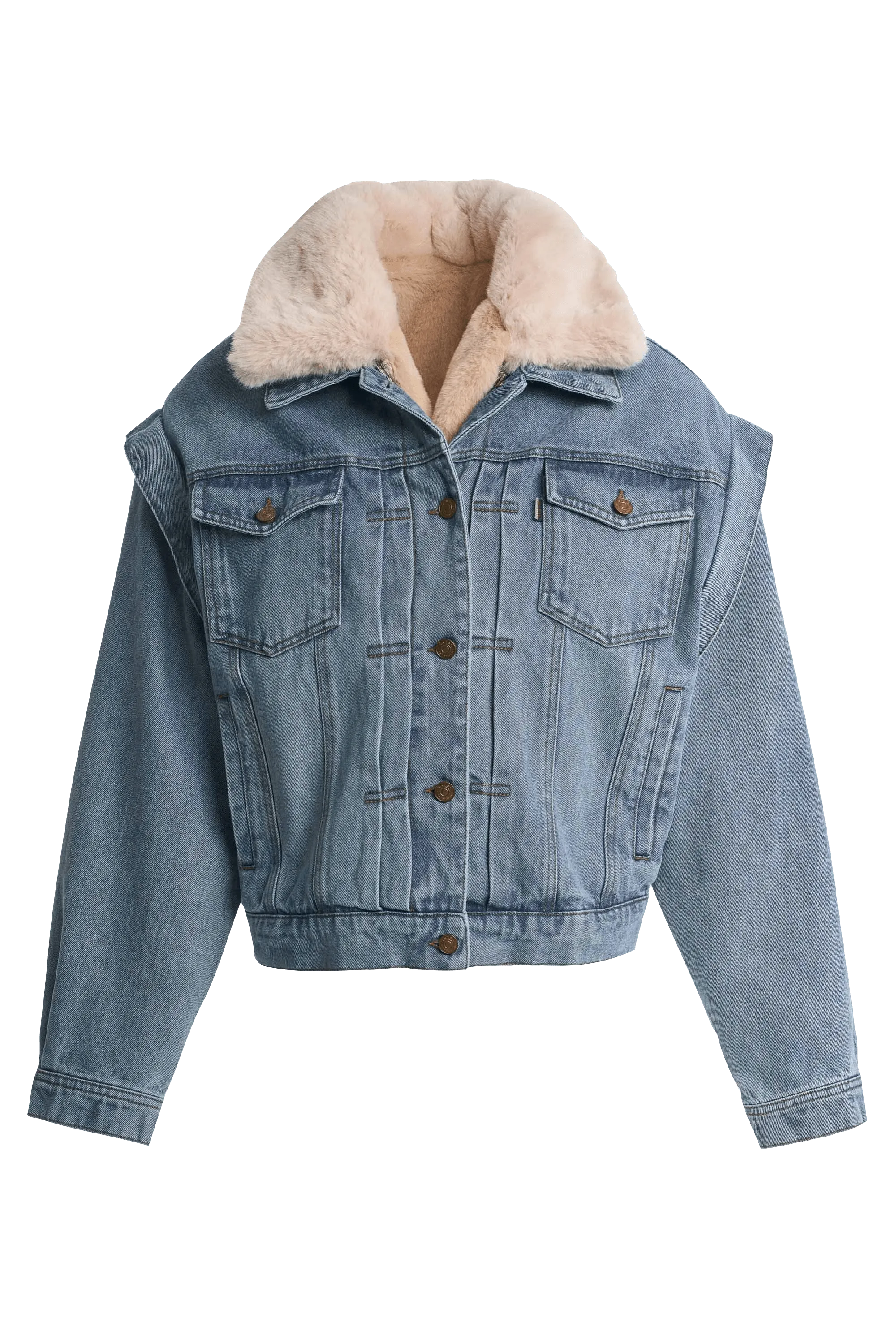 Cazadora vaquera oversize multifunción - ECRU