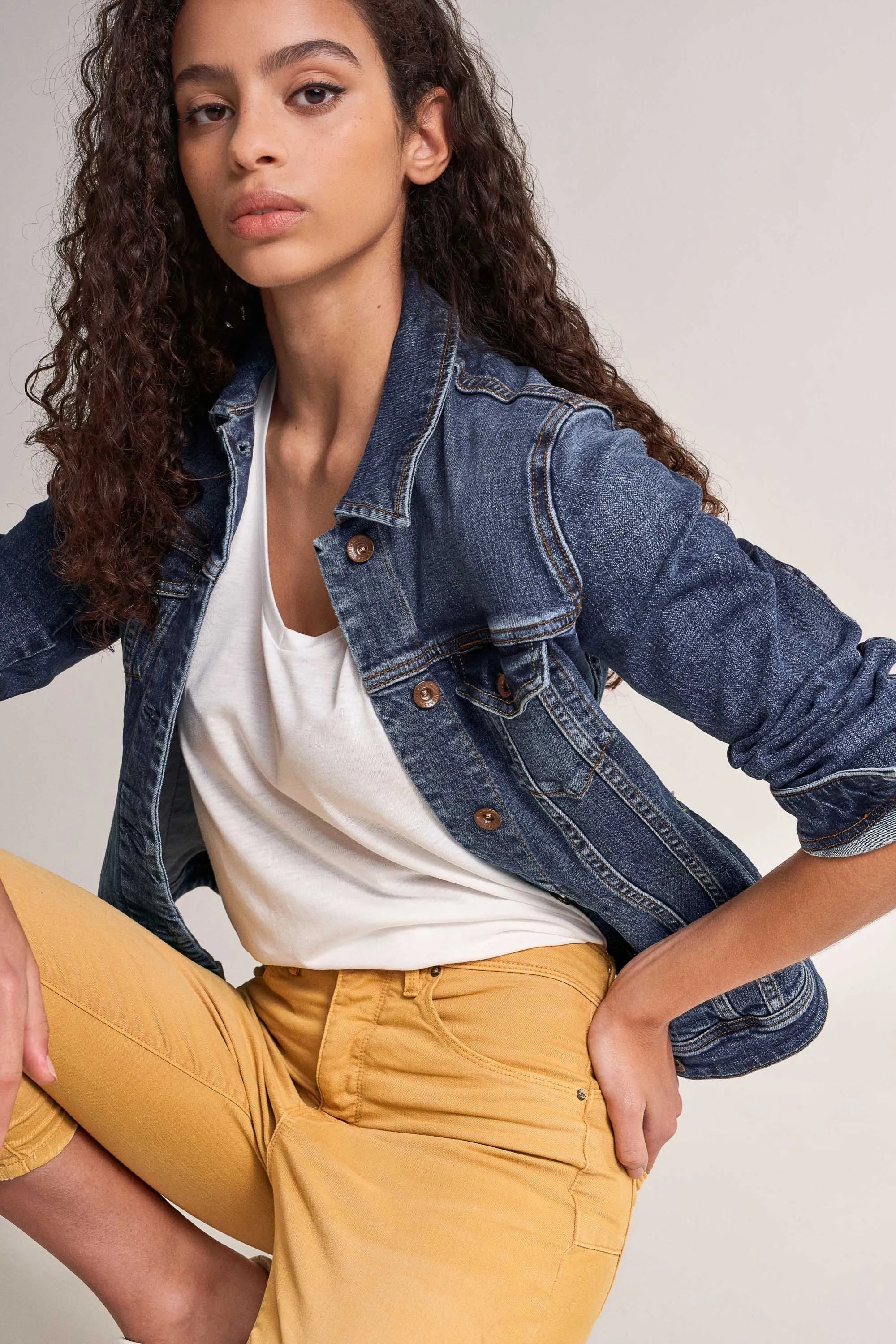 Cazadora vaquera slim fit - ECRU