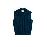Chaleco Braided Plain Navy - ECRU