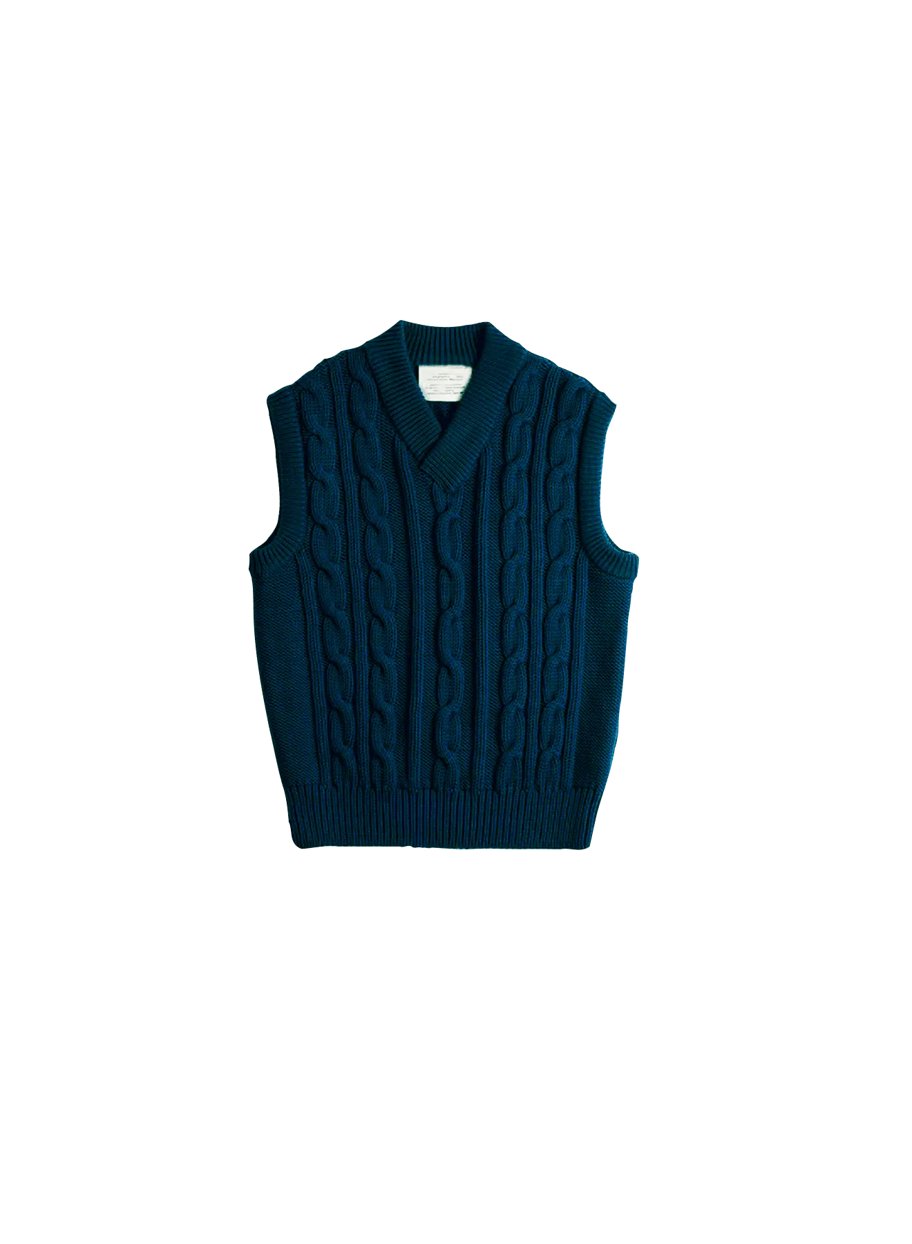 Chaleco Braided Plain Navy - ECRU