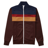 Chandal de tricot con cremallera y color block burdeos - ECRU