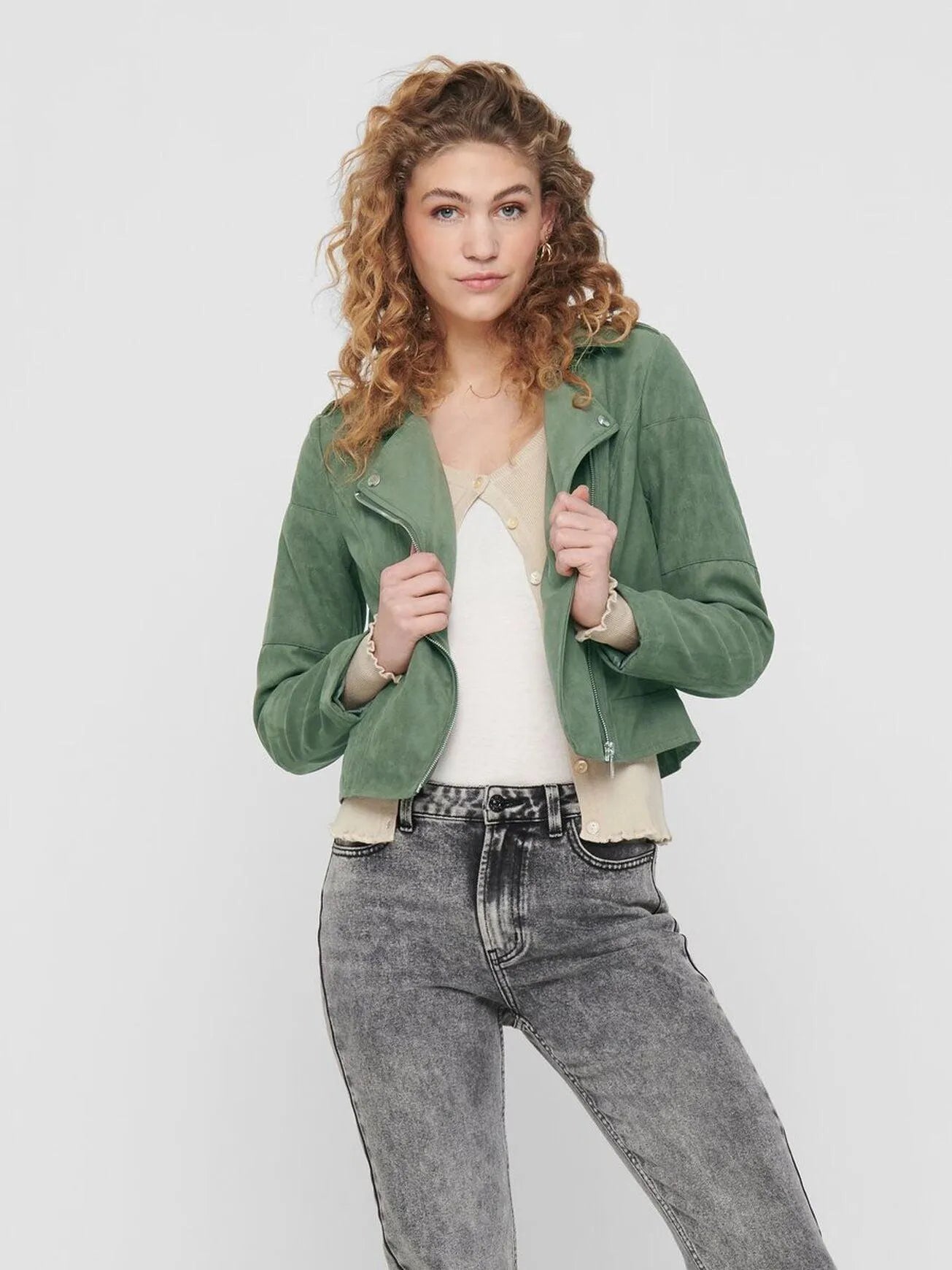 Chaqueta Biker Peach - ECRU