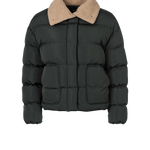 Chaqueta Boxy con Cuello Pelo Crash - ECRU