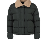 Chaqueta Boxy con Cuello Pelo Crash - ECRU