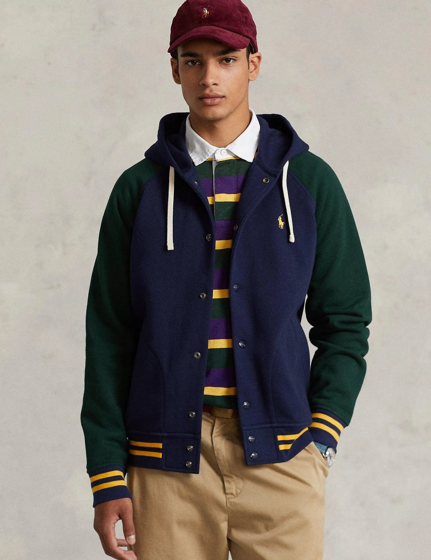 Chaqueta de béisbol con capucha - ECRU