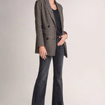 Chaqueta De Paño Cruzada De Cuadros - ECRU