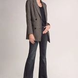 Chaqueta De Paño Cruzada De Cuadros - ECRU