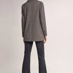 Chaqueta De Paño Cruzada De Cuadros - ECRU