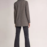 Chaqueta De Paño Cruzada De Cuadros - ECRU