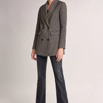 Chaqueta De Paño Cruzada De Cuadros - ECRU