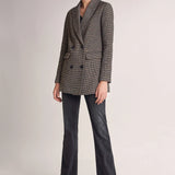 Chaqueta De Paño Cruzada De Cuadros - ECRU