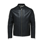 Chaqueta de Piel Iconic Racer Black - ECRU